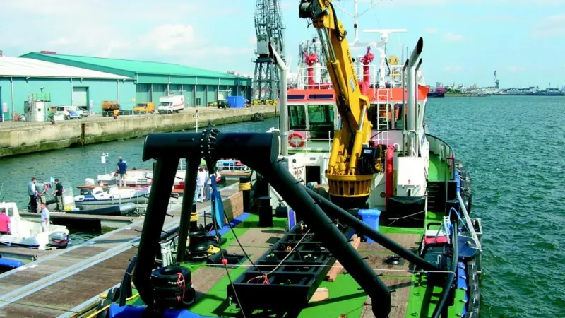 The Duke of Normandy at Seawork 2005. In addition to conducting hydrographic surveys, its Hypack Max survey software will also be used when buoy positioning and bed levelling works are undertaken.