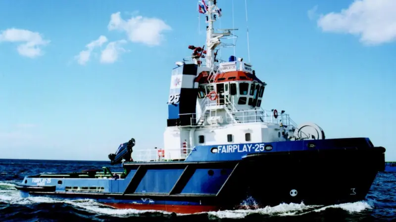 Fairplay 25 is one of a series of similar tugs built to compete on the European market.