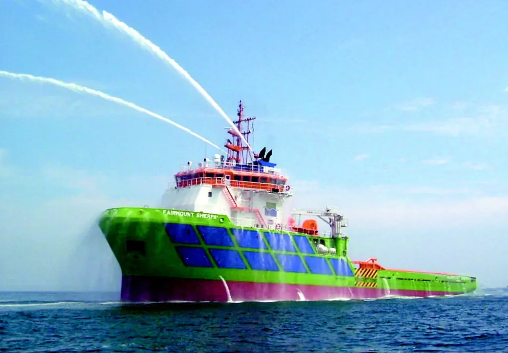 Seen during trials Fairmount Sherpa demonstrates its fire-fighting gear.