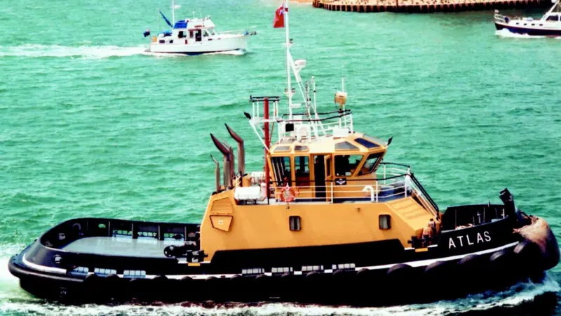 Atlas is the first Robert Allan tug to operate in the UK. Photo courtesy D Lynch.