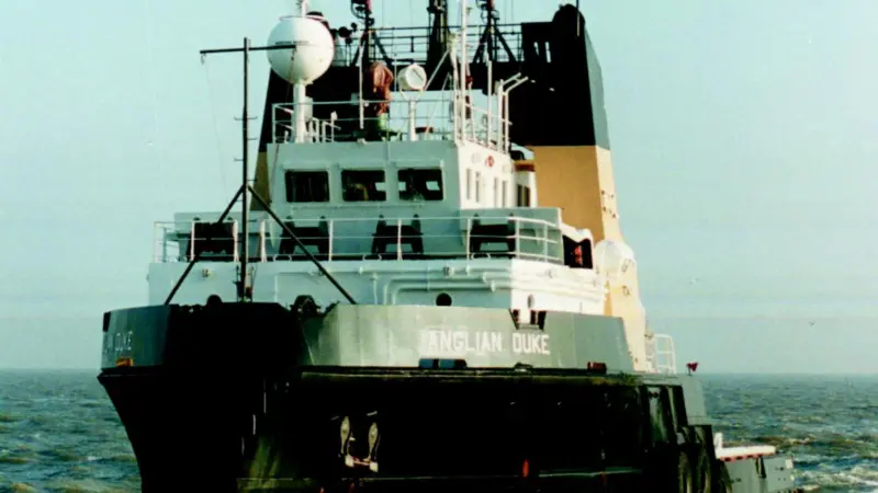 Panagiotakis Star, seen here as Anglian Duke, will tow barges in the Baltic as the Hercules.