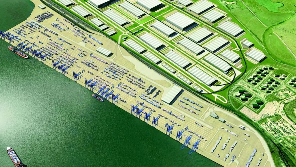 An artists impression of the proposed London Gateway Port.