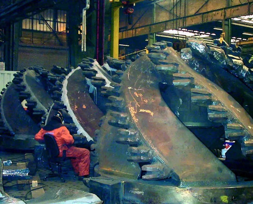 Cutter heads in production for the DEME Groups powerful new csd DArtagnan.