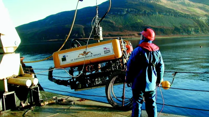 The Scorpio 45 cut through cables holding the Russian mini-sub and its crew on the sea floor.