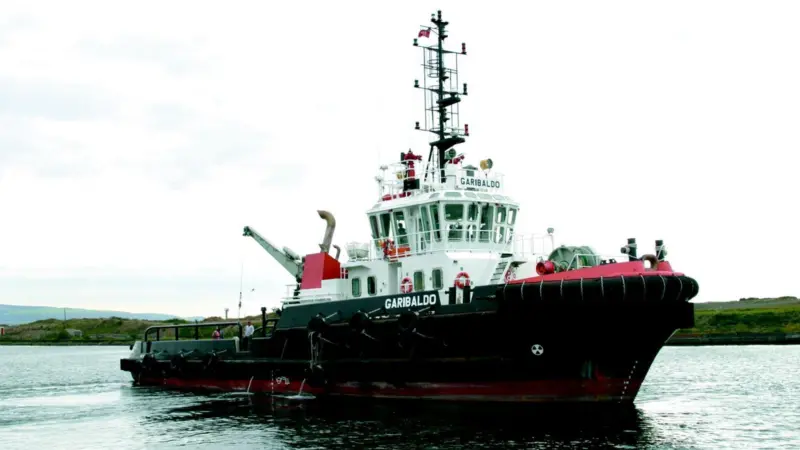 Garibaldo is fitted out extensively for tanker handling and pollution control.