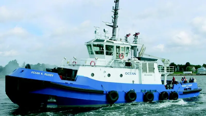 Ocean K Rusby was built for working in ice on the St Lawrence Seaway.