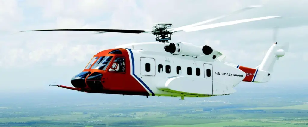 An artists impression of how a Sikorsky S92 helicopter will look in Coastguard livery.