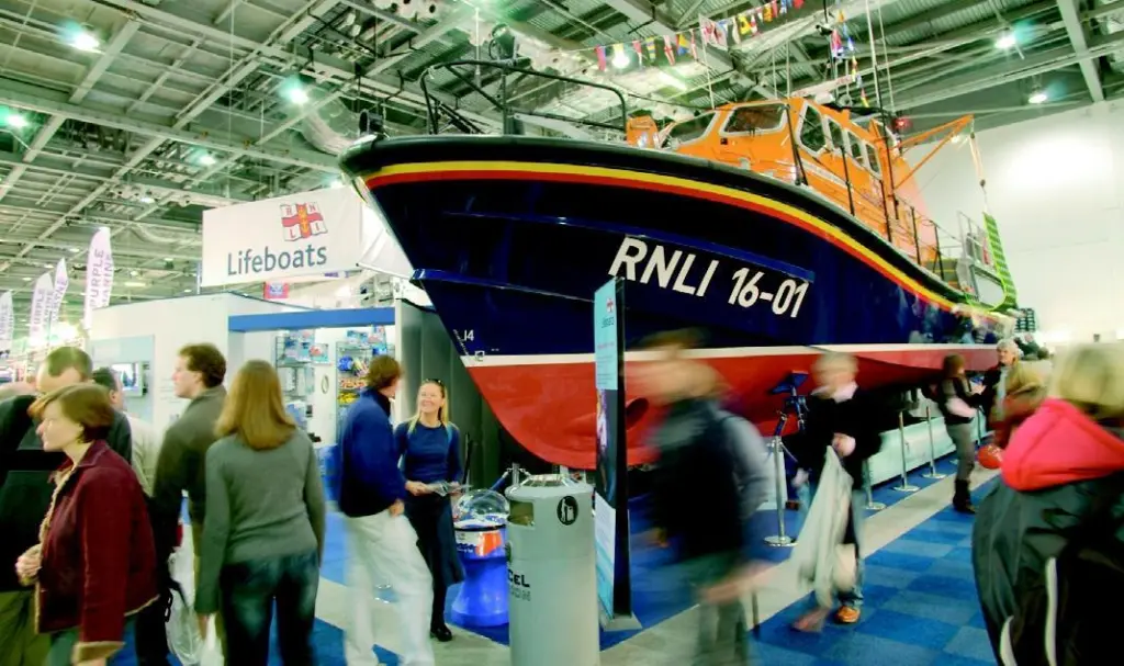 The RNLIs new Tamar class all weather lifeboat was a big hit at the London Boat Show this month. Photo by John Dickins, Pentax/RNLI.