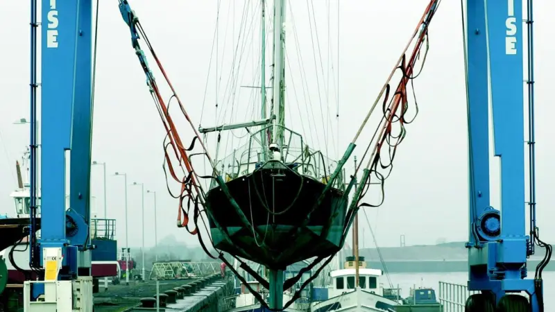The largest boat hoist in Scotland is a key feature of the new commercial boatyard.