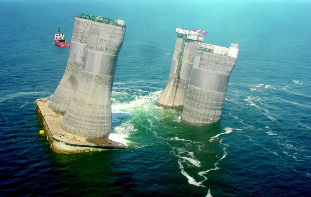 The worlds largest concrete production platforms are equipped with Pharos Marine lights, fog detectors, fog signals, racons and monitoring systems.