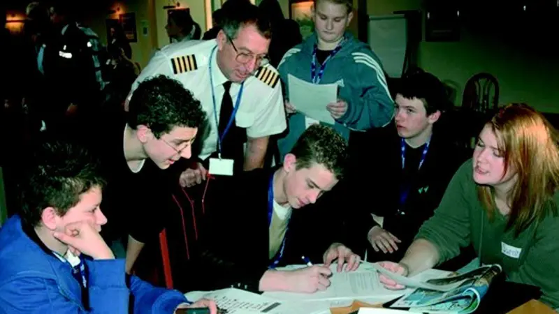 Students work with Haven Gateway personnel at the recent Sea Port role play day.