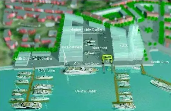 An artists concept of the proposed Woolston Riverside marine facility.