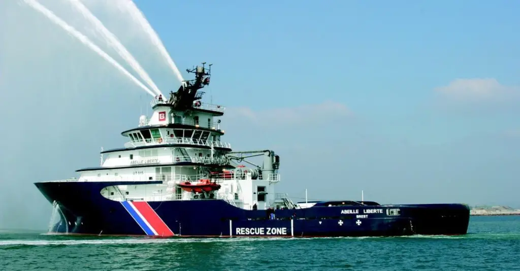 The after deck of Abeille Liberte has several interesting features.