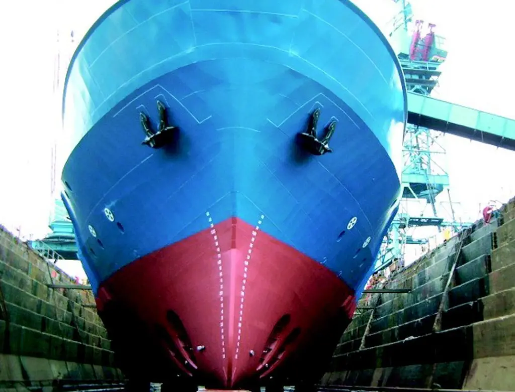 An Irish Ferries vessel glows following an application of Hardtop Flexi.