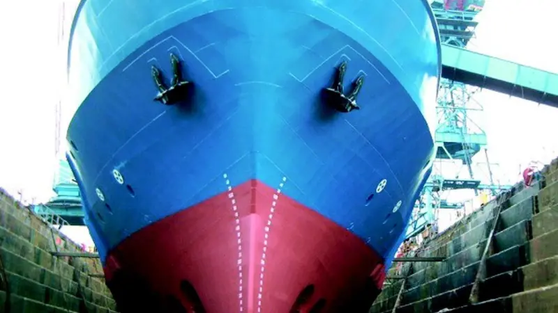 An Irish Ferries vessel glows following an application of Hardtop Flexi.