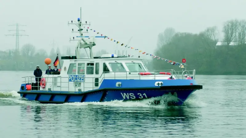 The first of three new police boats from Barthels.