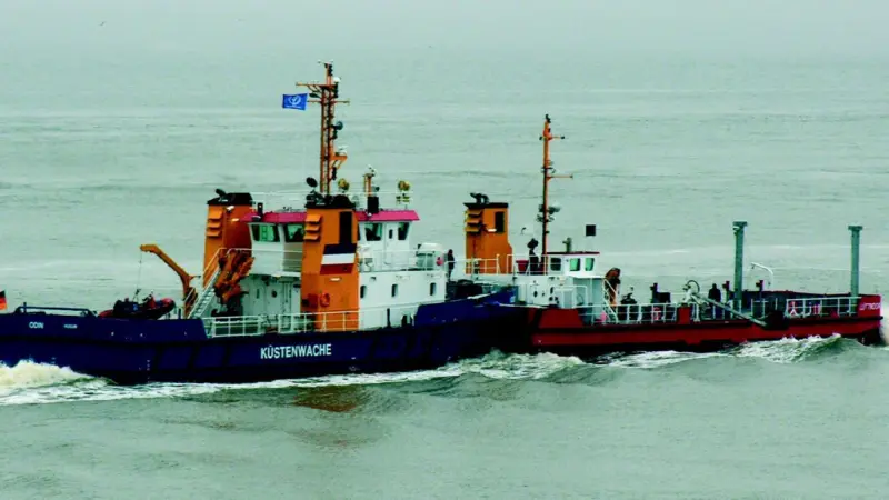 The novel new environmental service ship combination from Fassmer Werft.