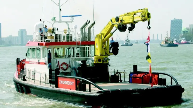 Baloes crane on display during the ITS Tug Parade in Rotterdam.