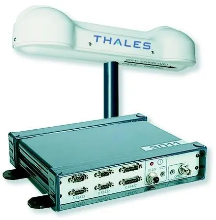 Thales Navigations portable 3011 GPS compass, designed for marine construction, dredging and offshore applications.