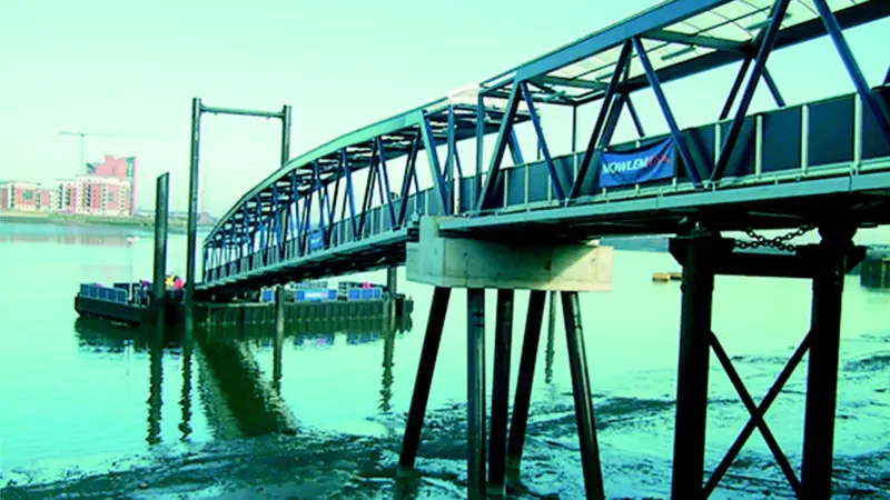 The pontoon at Woolwich Arsenal is one of the many Marine Designs has placed along the Thames.