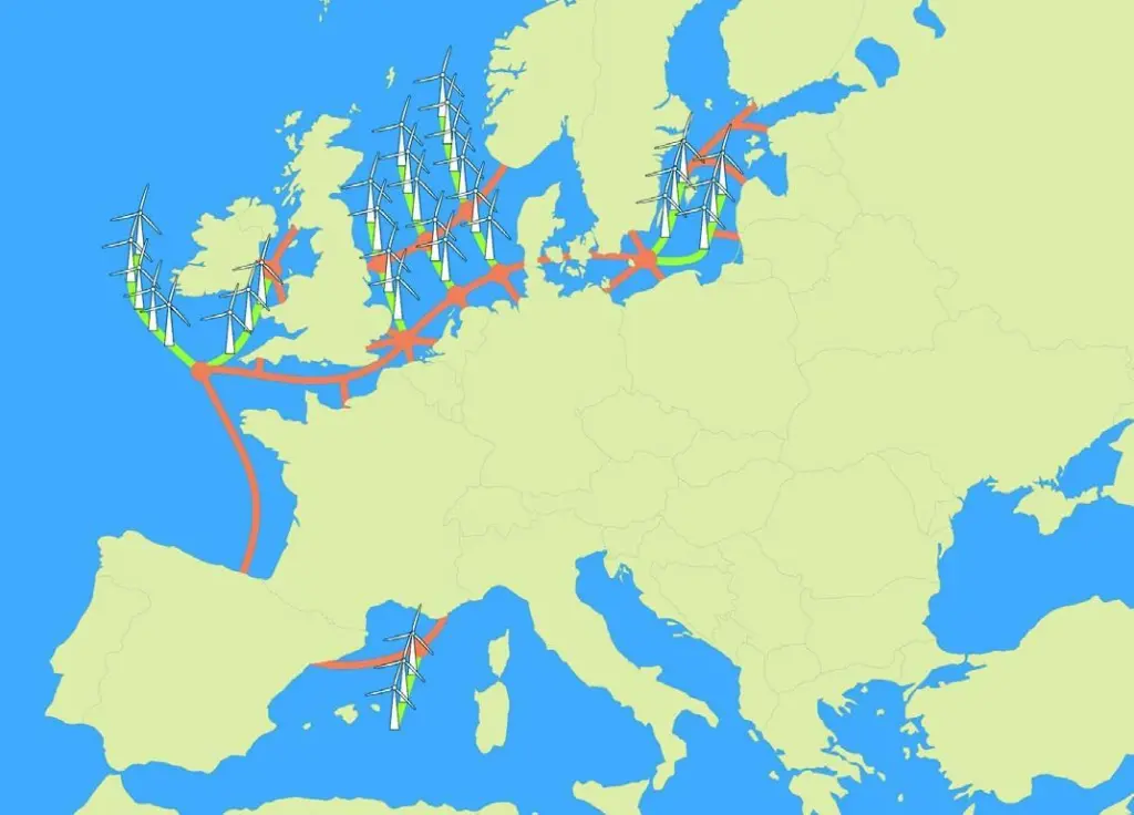 The proposed Airtricity Supergrid will act as a transmission network delivering electricity around Europe.