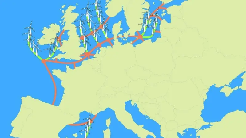 The proposed Airtricity Supergrid will act as a transmission network delivering electricity around Europe.