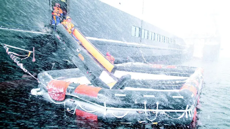 Trials dont get more authentic than the one for Vikings new evacuation liferaft system in Norway recently.