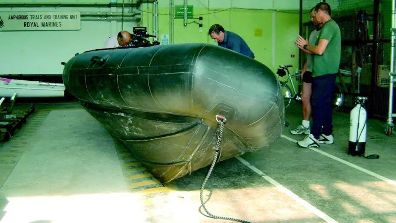 Claimed to be the worlds first fully inflatable RIB, the RRIB will fit into the back of a Land Rover.
