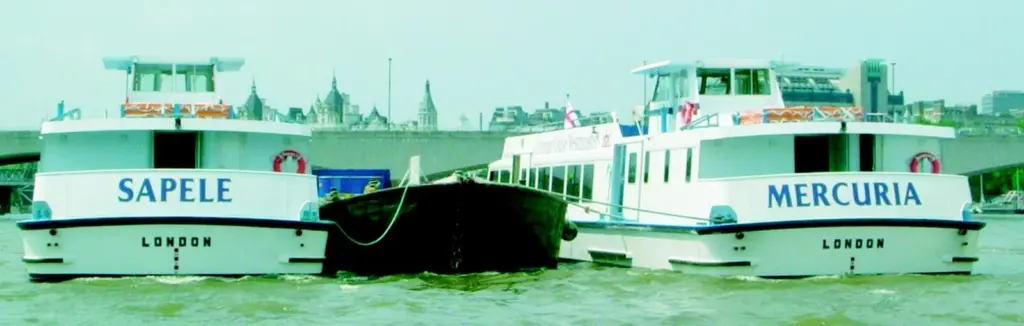 Mercuria and Sapelle are seen on the Thames shortly after entering into service.
