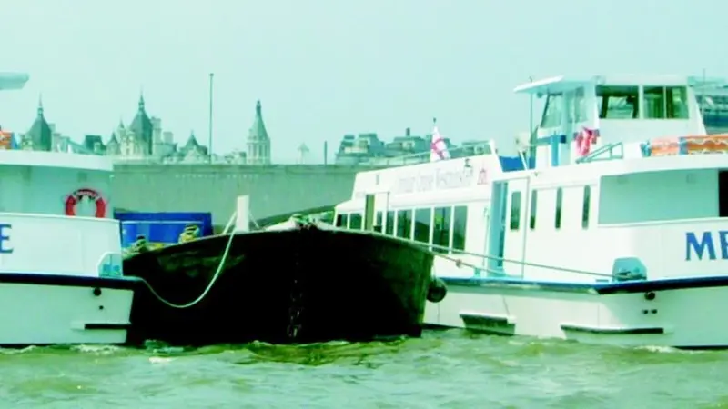 Mercuria and Sapelle are seen on the Thames shortly after entering into service.
