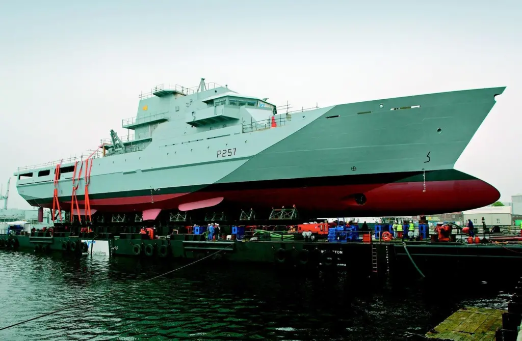 HMS Clyde marks the rebirth of shipbuilding at Portsmouth Naval Base.