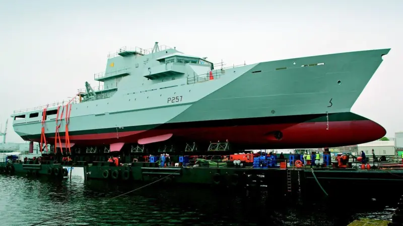 HMS Clyde marks the rebirth of shipbuilding at Portsmouth Naval Base.