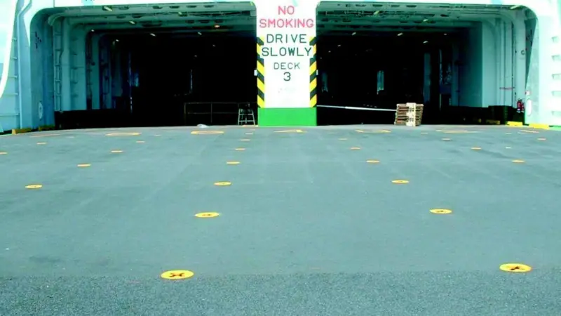 Traffideck has been used to surface the vehicle decks of this P&O ferry.