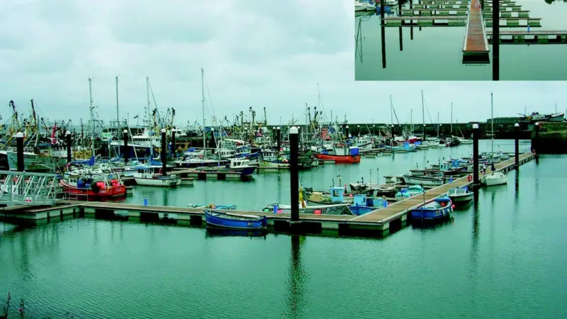 The pontoons designed and built by Solent Marine complete a project which has transformed mooring facilities for Newlyn Harbour fishermen.