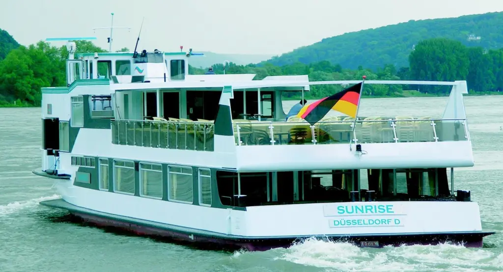 Sunrise sails into its new life as a special events vessel in Germany.