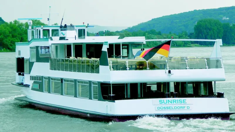 Sunrise sails into its new life as a special events vessel in Germany.