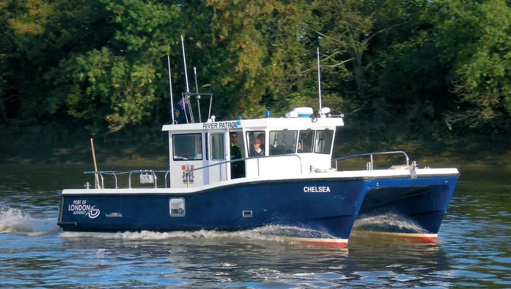 'Chelsea' is seen alongside at Richmond on London's River Thames. Photo courtesy of PLA.