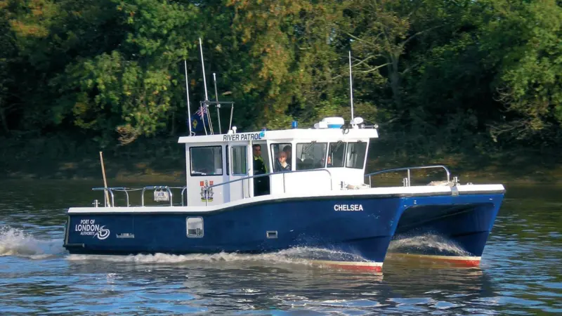 'Chelsea' is seen alongside at Richmond on London's River Thames. Photo courtesy of PLA.