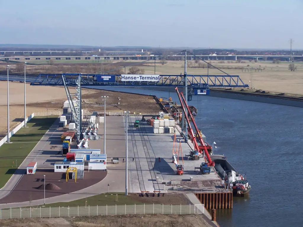 The new Hanse Terminal on the Elbe will provide tri-modal transport capability for the region.