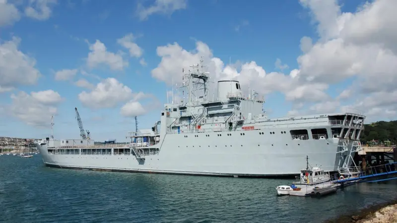 The converted 'RFA Sir Tristram' will now be moored in Portland Harbour, to be used by the Royal Marines and other services for training purposes.