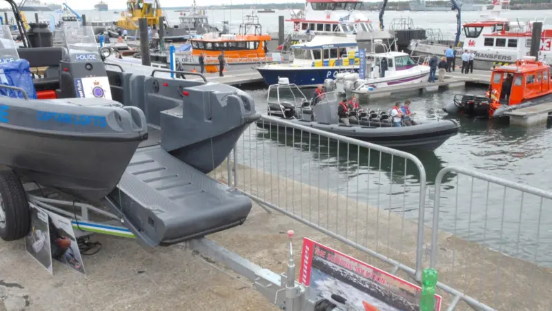 Seawork’s on the water location in the working Port of Southampton is one of the many features which makes it unique.