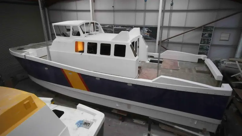 The first of Safehaven Marine’s new Wildcat 53 wind farm support vessels nears completion at the company’s Cork, Ireland facility.