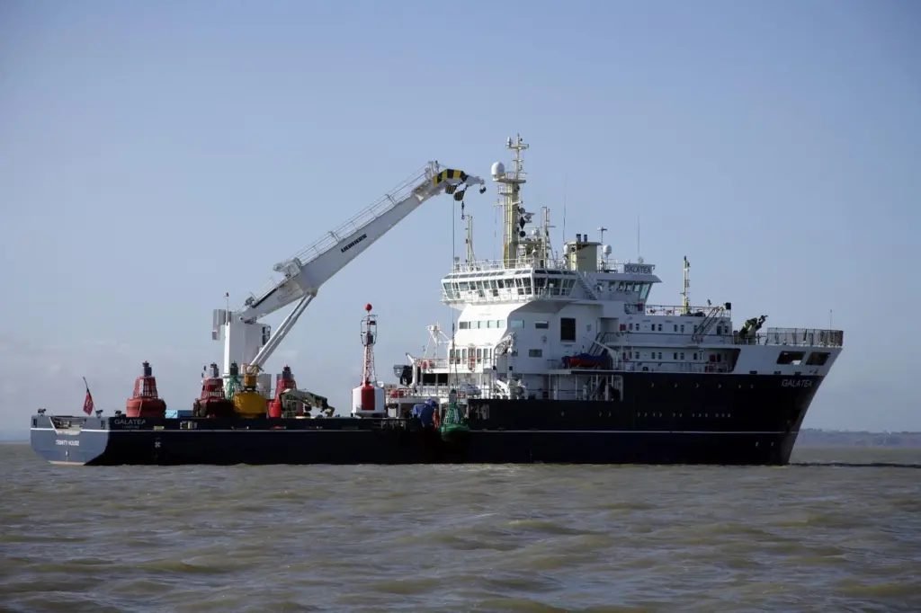 The Trinity House vessel ‘Galatea’ is being used for the deployment of the Hydrosphere buoys at  Sheringham Shoal.