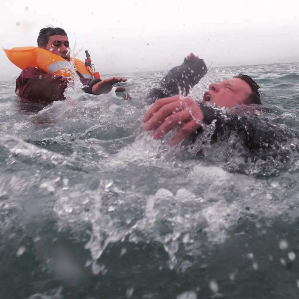 The man with the lifejacket has more than double the chances of survival than the man without.