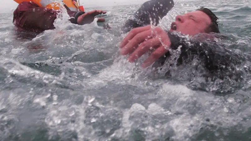 The man with the lifejacket has more than double the chances of survival than the man without.