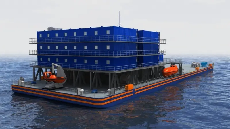 A model of the new Ferguson accommodation support vessel due for completion by June 2010.