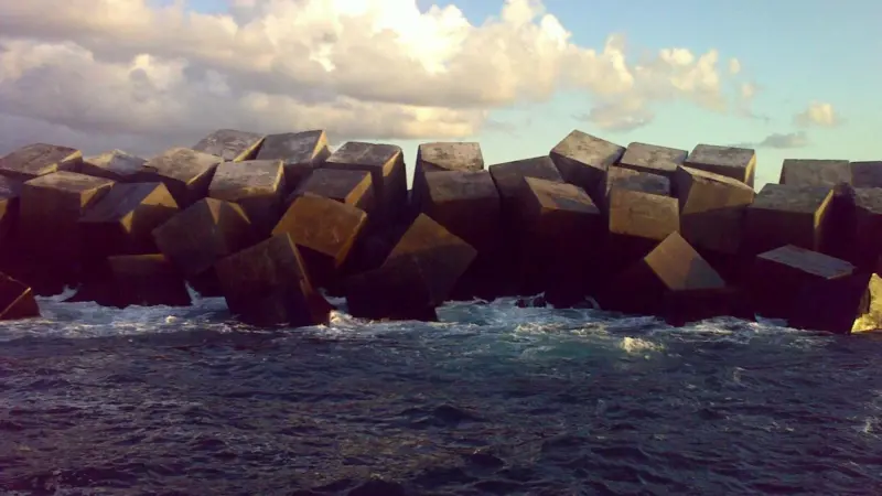Visualisation of the breakwater blocks at Langosteira.