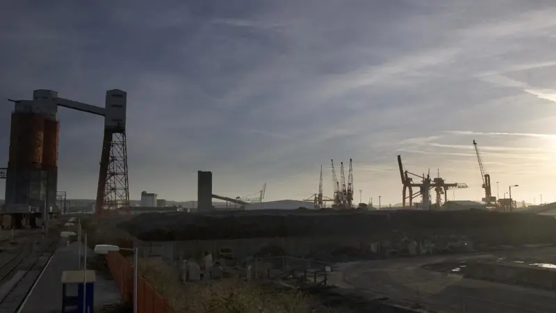 Bristol, looking toward Avonmouth Docks where the new terminal will be built,