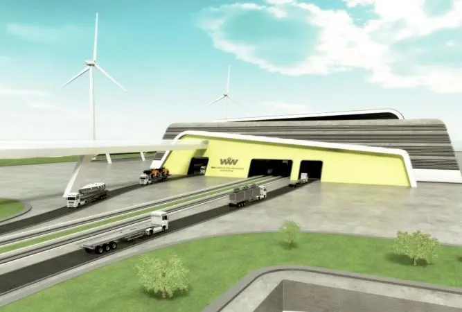 The Castor Green Terminal will feature wind turbines as the primary source of power, along with solar photovoltaic roof panels.