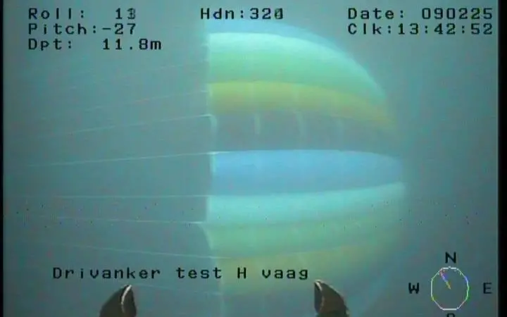 A sea anchor was filmed from an ROV during trials.